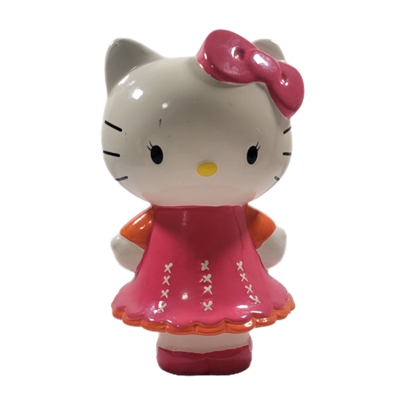 F A B Other - Hello Kitty Sanrio Ceramic Coin Bank 9" FAB 1978 2012 Pink Dress Bow Piggy